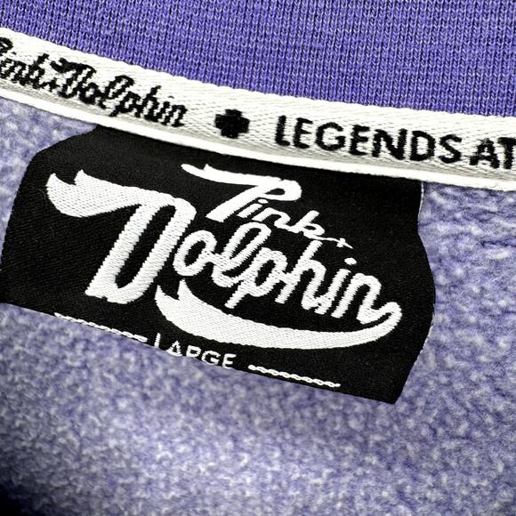 Pink + Dolphin Sweatshirt Womens Large Purple Pullover Long Sleeve Logo Graphic - Picture 2 of 7